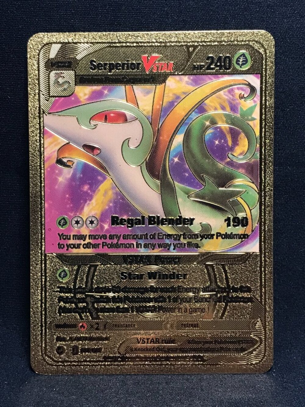 Serperior VSTAR Gold Foil Fan Art Display Card HP 240